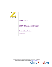 Datasheet Z86E7216VSC manufacturer Zilog