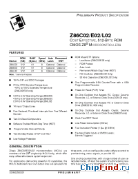 Datasheet Z86L02S manufacturer Zilog