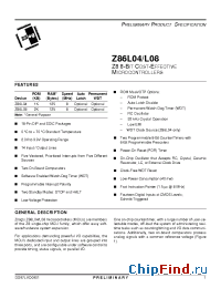 Datasheet Z86L0408HSC manufacturer Zilog