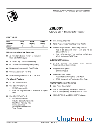 Datasheet Z8E001 manufacturer Zilog