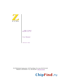 Datasheet Z8F021A manufacturer Zilog