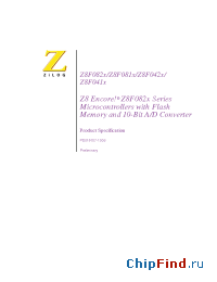 Datasheet Z8F0411HH020EC manufacturer Zilog