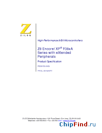 Datasheet Z8F082APJ020SC manufacturer Zilog