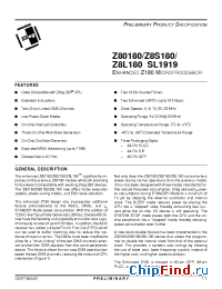 Datasheet Z8L18006FEC производства Zilog