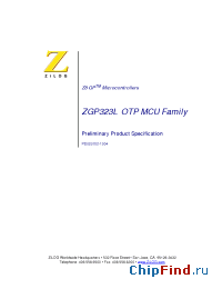 Datasheet ZGP323LAS2004C производства Zilog