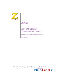 Datasheet ZHX1201MB115TH производства Zilog