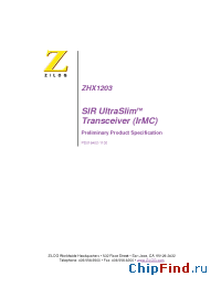 Datasheet ZHX1203 производства Zilog