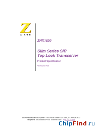 Datasheet ZHX1820TV115TH производства Zilog